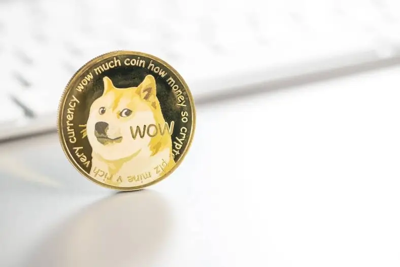 Pièce dorée Dogecoin – cryptomonnaie – Dubaï paradis cryptomonnaie