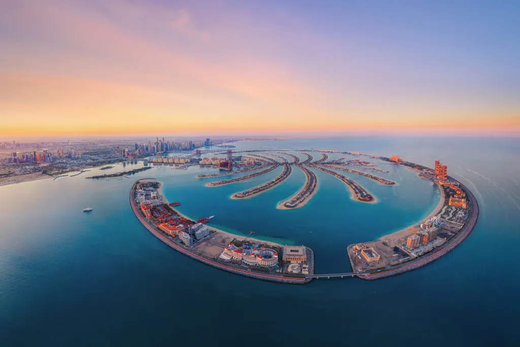 Vue aérienne de la Palm de Dubaï