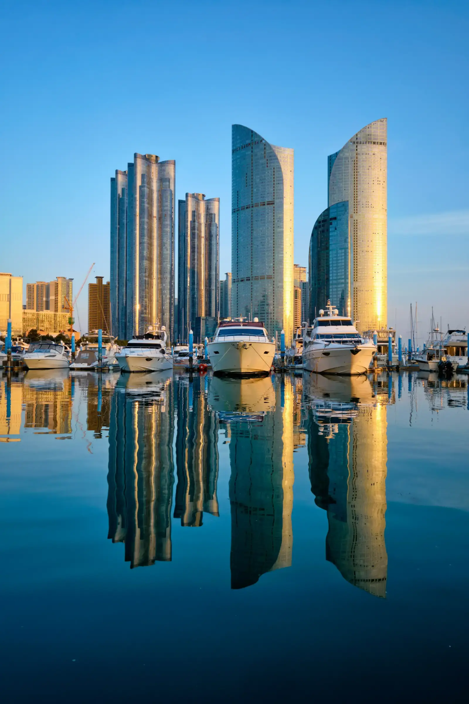 Vue de Dubaï depuis Mina Rashid, port d'amarrage du QE2 où est implantée la zone franche DUQE